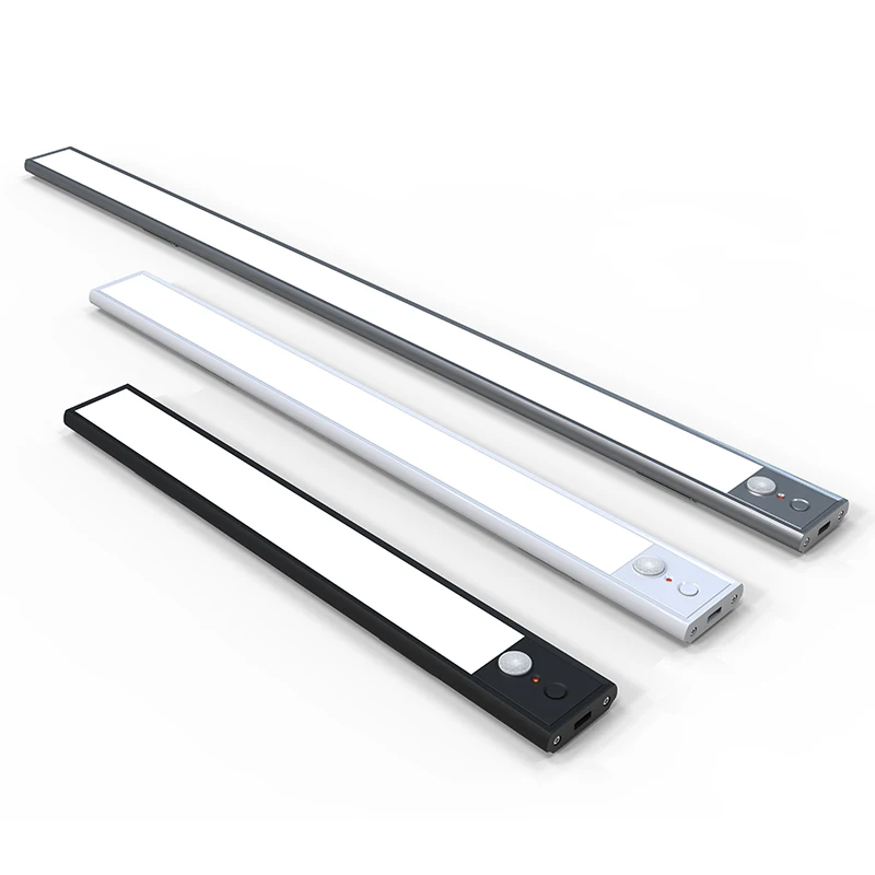 LED Cabinet Light Wireless Motion Sensor PIR USB Rechargeable Wireless Stick-on Anywhere Night Light Bar for Cabinet, Kitchen