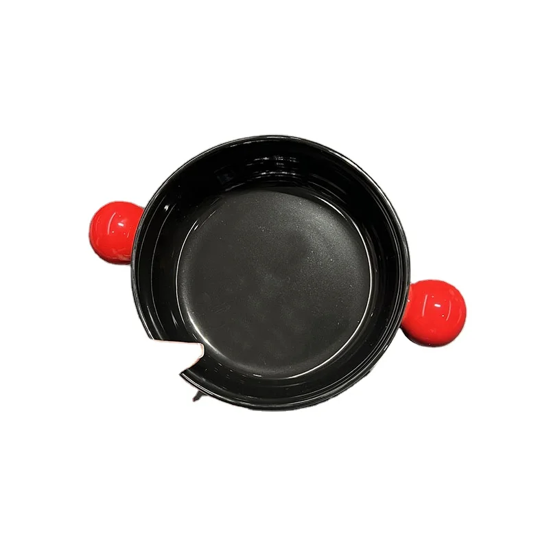 Solhui  Creative ins nordic contrast color ceramic salad bowl cute ball handle oven baking bowl