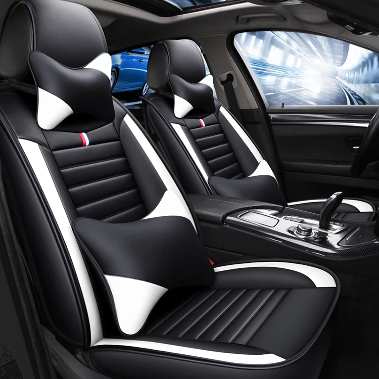 Full  Set Universal PVC Leather 5d Car Seat Cover With Car Seat Cushion