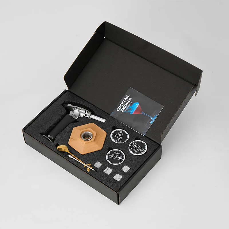 Christmas Whiskey Smoker Kit with Stone Ice Cubes and Striking Gift Box for Him