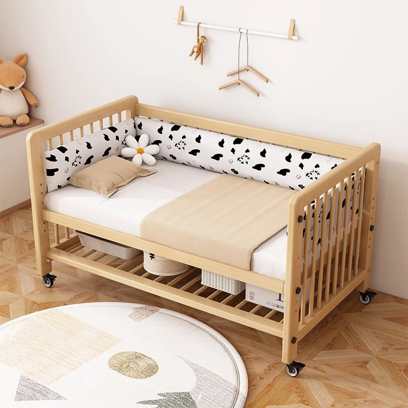 Luxurious Lead-Free Non-Toxic Natural Wood Baby Crib Safe Durable for Infants Assembly Required for Nursery Kindergarten Use