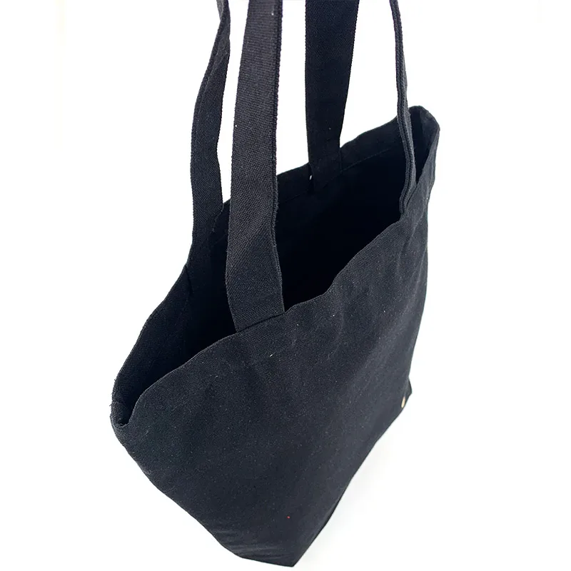 
Black handle canvas bag custom print promotional 100% cotton canvas tote bag wholesale 