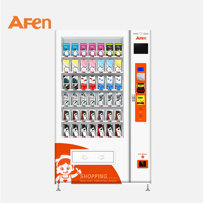 AFEN glass front books dvd rental kiosk retail outlet vending machine