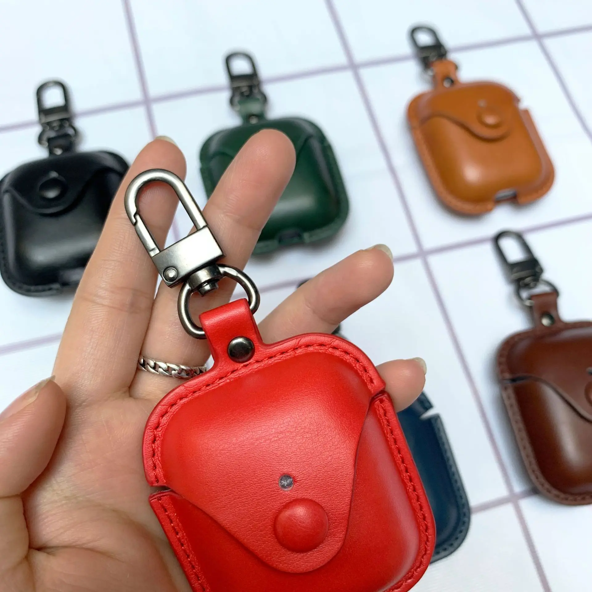 Дизайнерские сумки для хранения защитный чехол из искусственной кожи Airpods 3/Airpods Pro с цепочкой