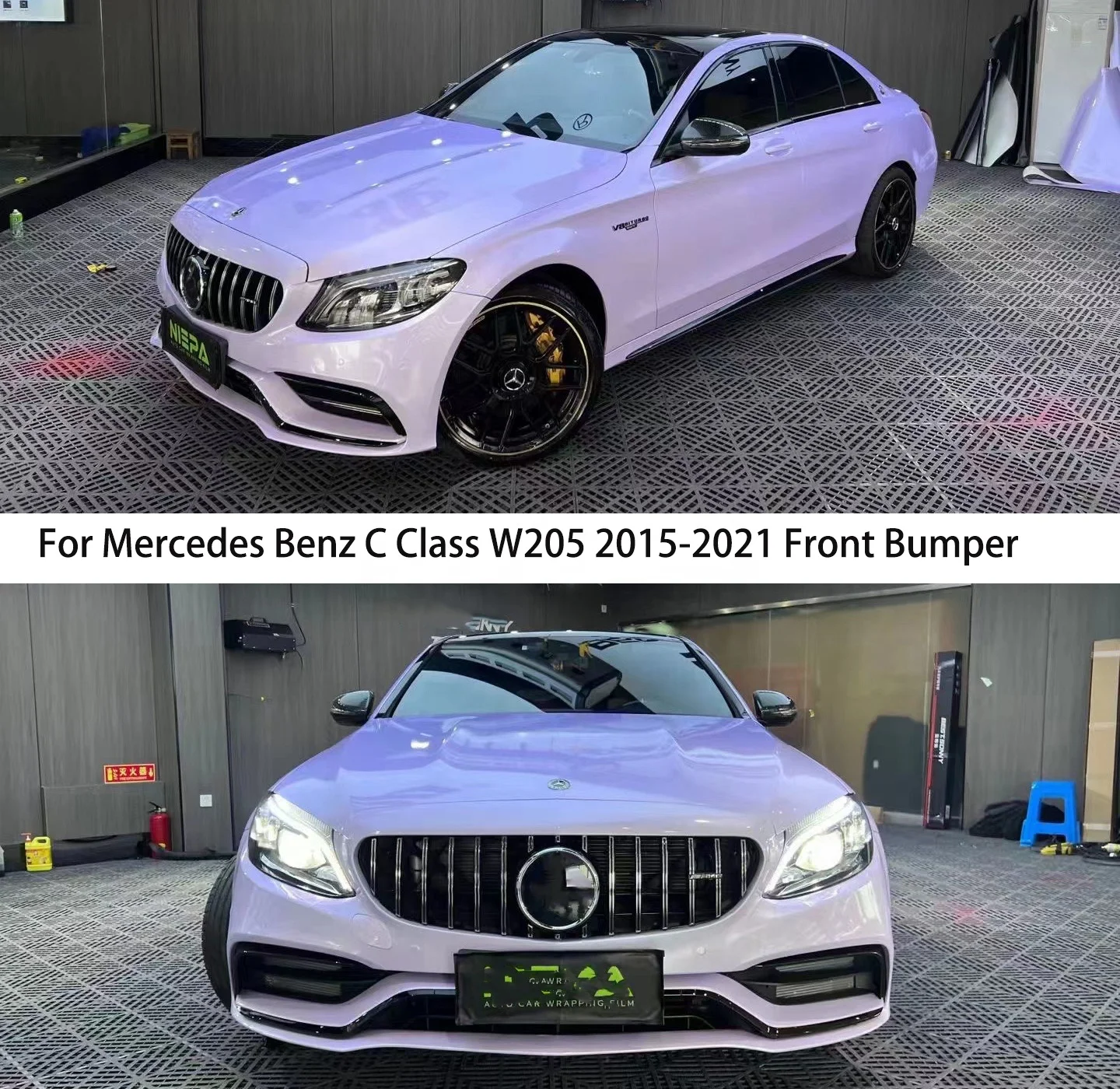 Suitable for Mercedes-Benz C-class W205 body kit C63 Front Bumper 2015-2021