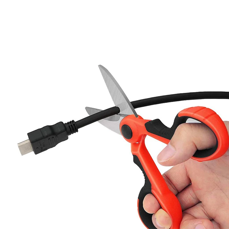 Professional Electrician Scissors Sharp Sturdy Electrician Shears Stainless Steel Sewing Scissors for Cutting Electric Wire