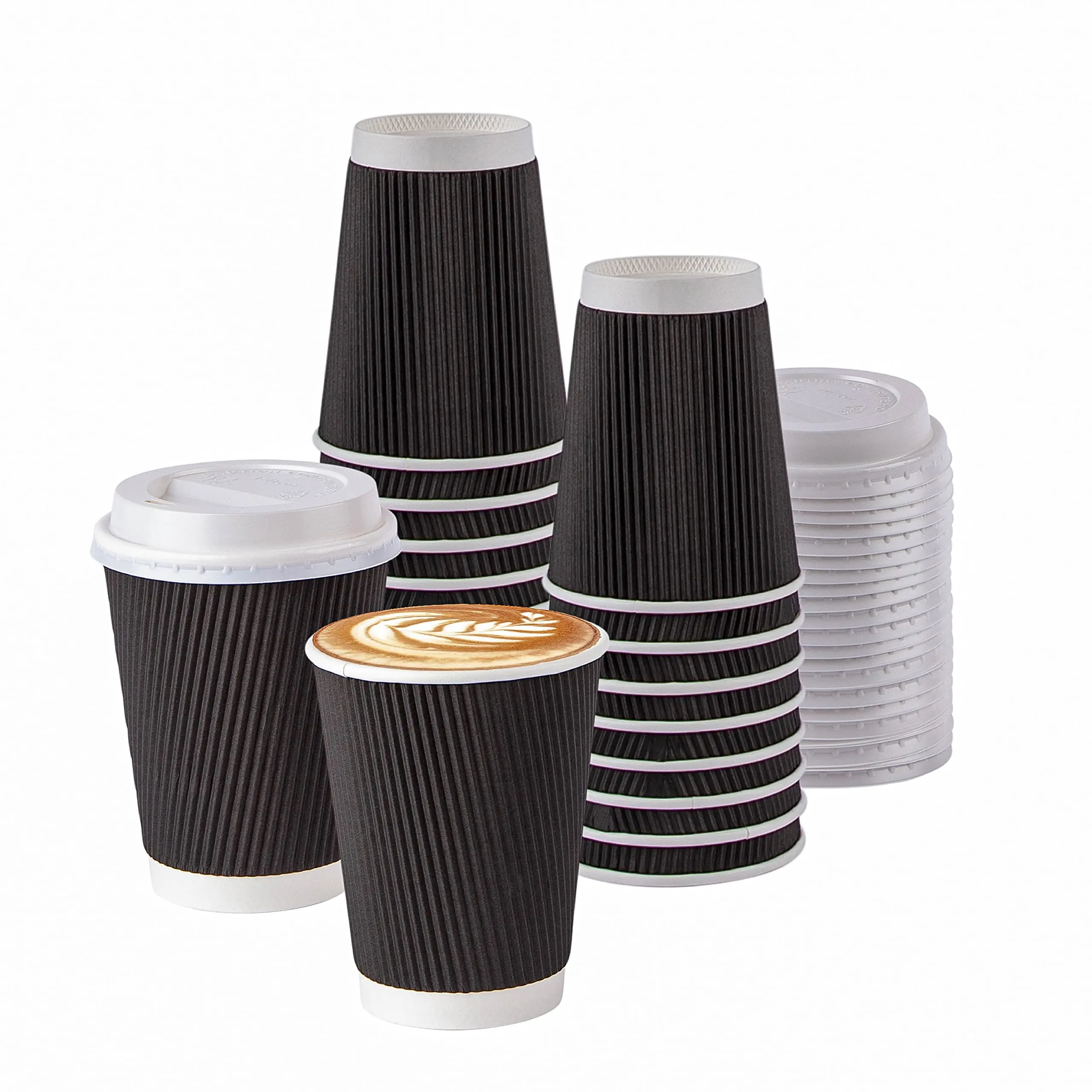 Custom Ripple Wall Cup Logo Printed Disposable Paper arabic Coffee Cups Disposable Hot Coffee Cups