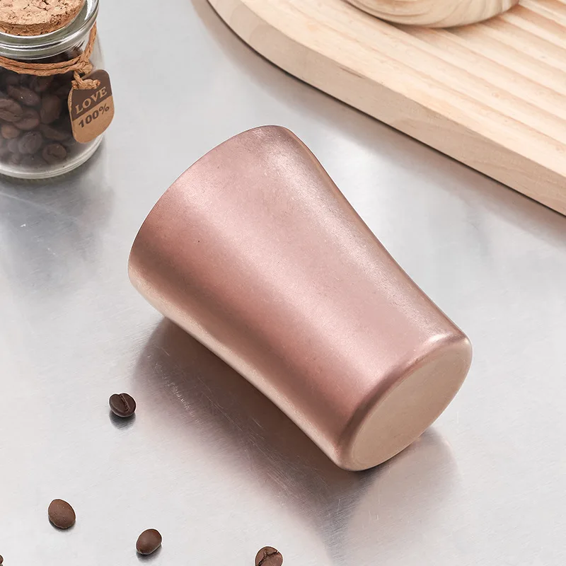 Custom logo 280ml portable double wall espresso cup metal travel stainless steel insulated drinking cup