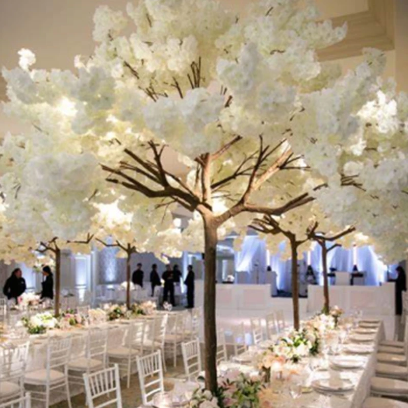 Пластиковое Новое Вишневое белое розовое цветущее дерево для торгового центра