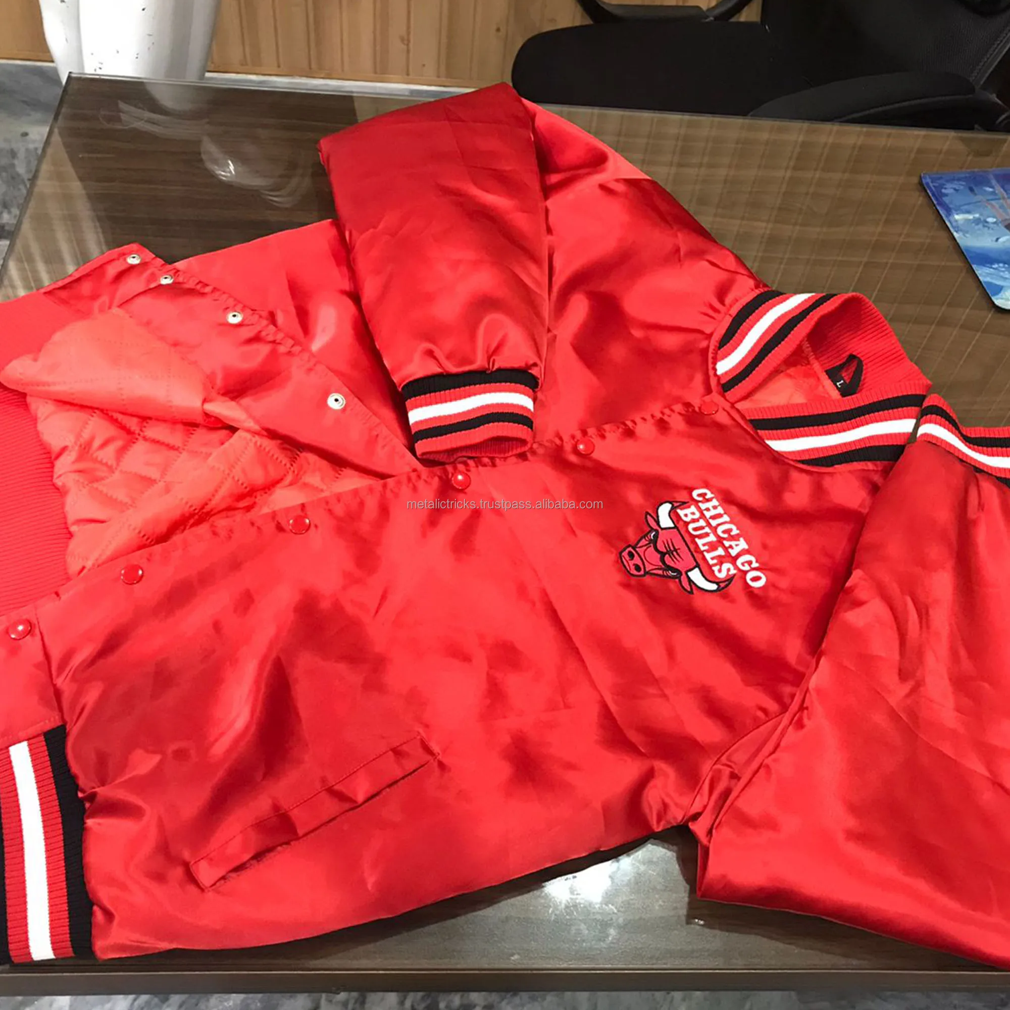 Customized Design Team Name & Number Starter jacket / bomber Batch Embroidered Satin Jackets baseball