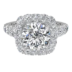 MEDBOO Masterwork подушки Halo тонкой VVS Гра 3ct с покрытием 18-ти каратным белым Золотое Настоящее Муассанит ювелирных изделий обручальное кольцо с бриллиантом