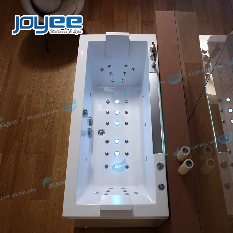 JOYEE guangdong foshan acrylic factory cheap price massage whirlpool freestanding bathtub shower combo