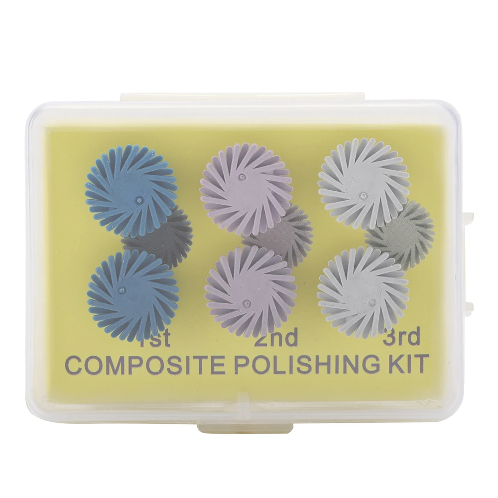 Competitive Dental Composite Polishing Wheel Golden Diamond Rubber Flex Spiral Polisher Kit