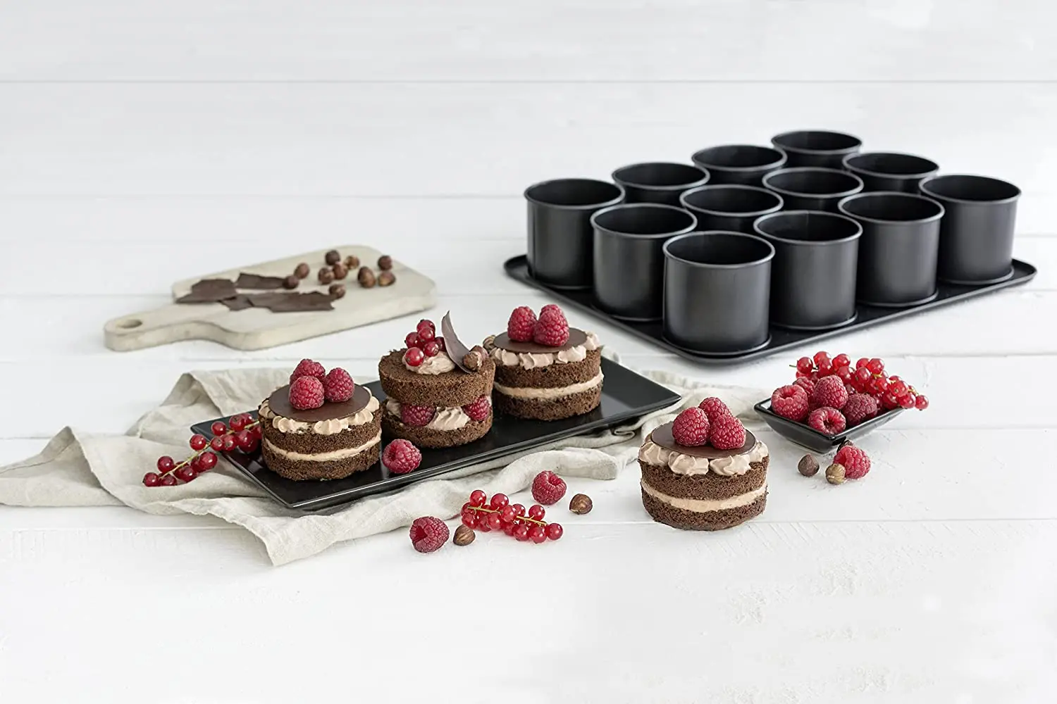 Nonstick Coating Carbon Steel Baking Sheet with 12 Mini Tartlet Moulds