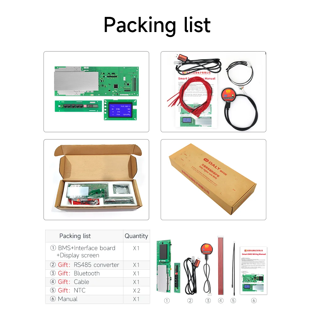 Daly Smart Bms домашняя литиевая батарея LFP 8S 24V 16S 48V 100A 1A система управления активным балансом параллельная BMS