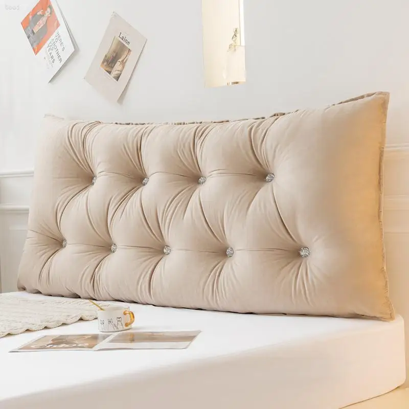 Garden Solid Color Bier Home 2024 New Double-breasted Long Bedside Cushion Soft Bag Waist Large Backrest Anti-collision Bed Pill