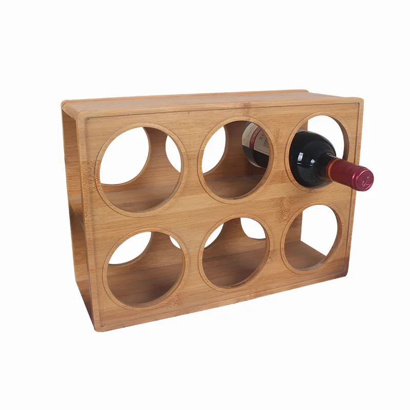 Wine Rack Desktop Compact Type Saving Space and Assembling Independent Bamboo