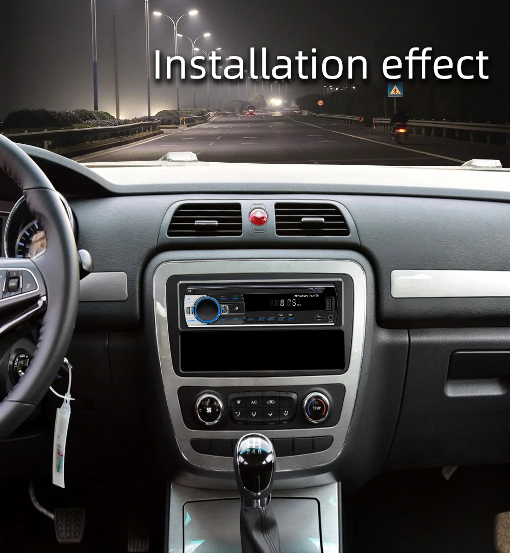 BQCC 1Din MP3 Car Player Multimedia  TF AUX Input Stereo Radio BT FM USB  Power Protect phone charging Car Audio 520L