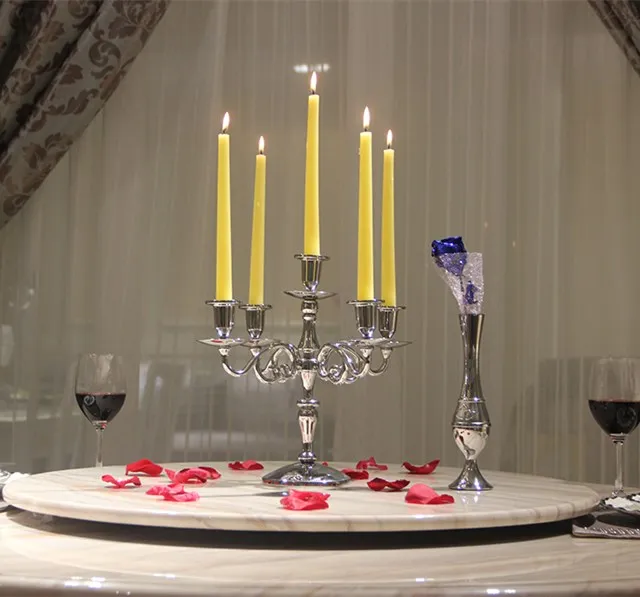 Metallic taper candle stick candle for home decoration