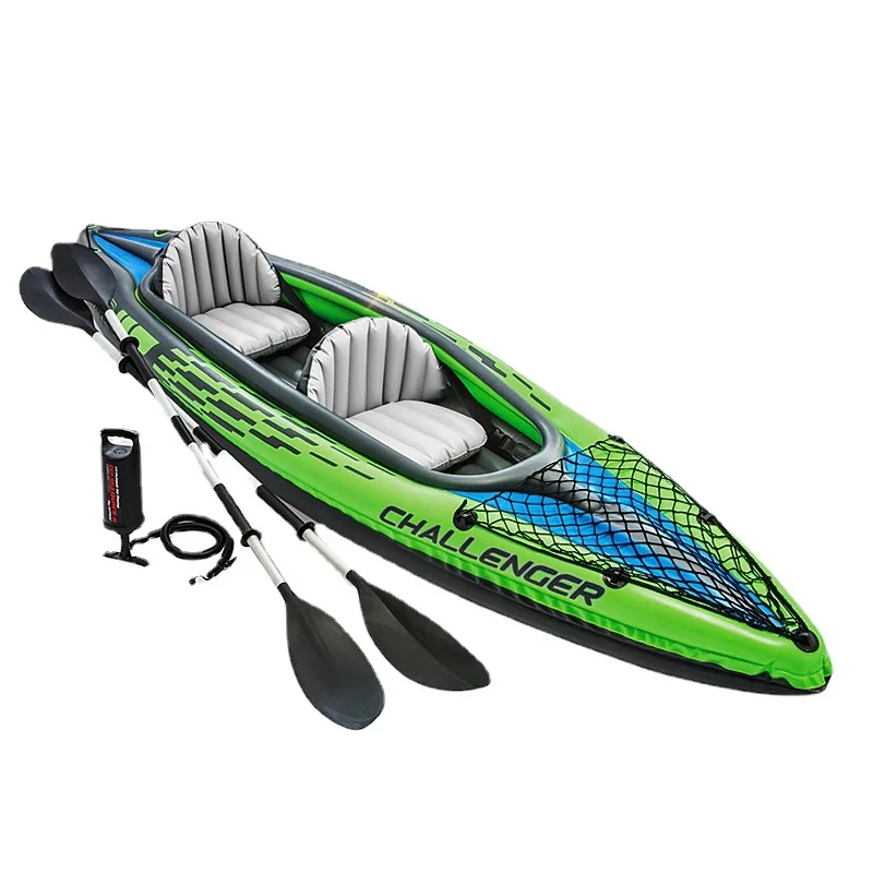 Intex 68306 CHALLENGER K2 KAYAK PVC 2 seat Inflatable Rowing Boat fishing Kayak