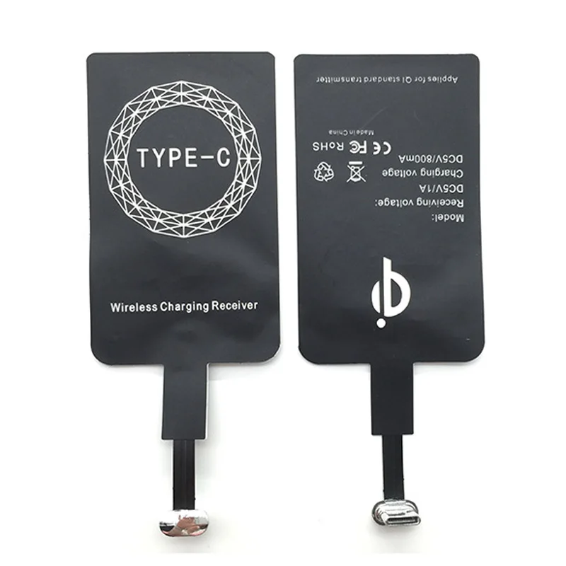 Universal Type C Qi Fast Wireless Charger Receiver Adapter For Samsung For Huawei Android