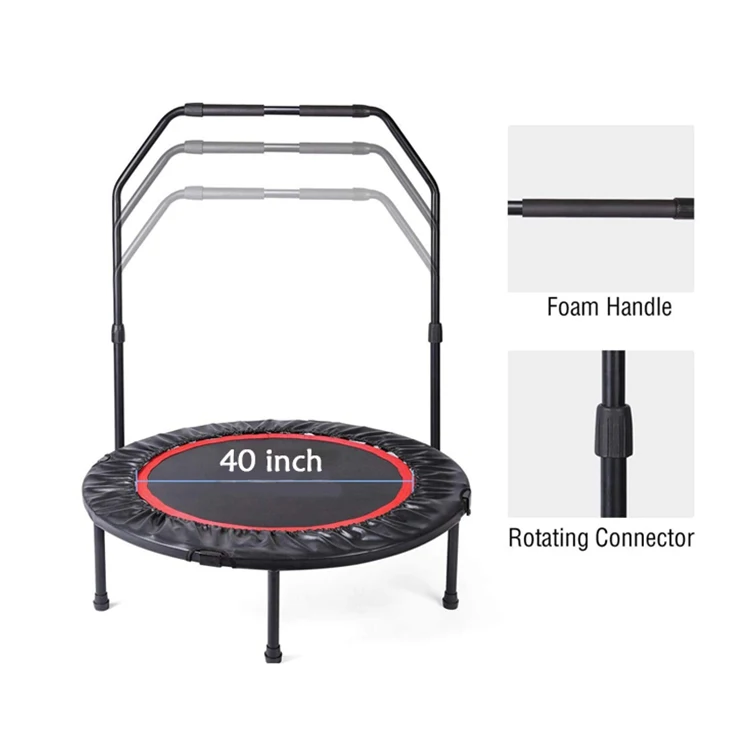 TOPKO Unisex Indoor Home Fitness Trampoline Durable Hexagon PVC Bungee with Steel Handrail Outdoor Use Jumping Exercise for Kids