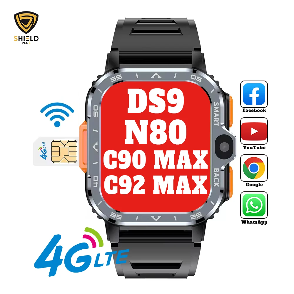 2024 New C90 C92 MAX smart watch with wifi and sim card 4g DS9 N80 smart watch phone android smart watch 4g sim card