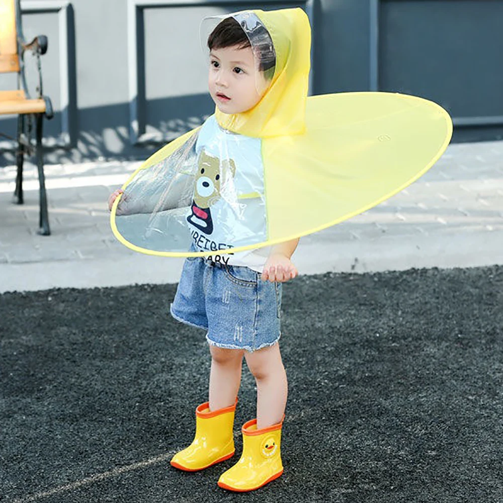Оптовая продажа, милый дождевик с маленькой желтой уткой, водонепроницаемая детская накидка, пончо, детский дождевик