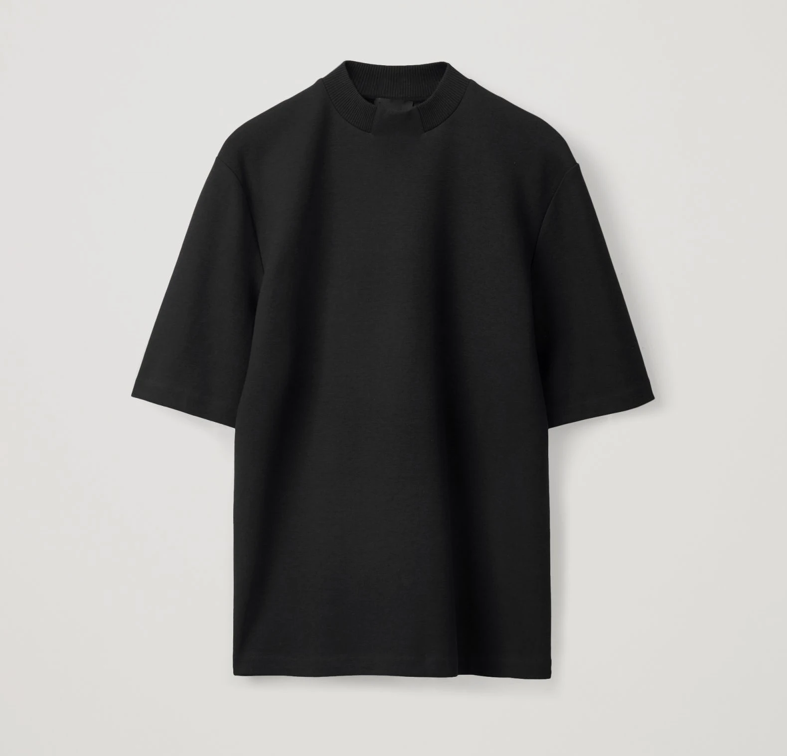 High Quality 100% Cotton Tshirts Custom Mock Neck Black T-shirt T Shirts Clothing for Wholesale Men Oversized Blank Plain Jersey