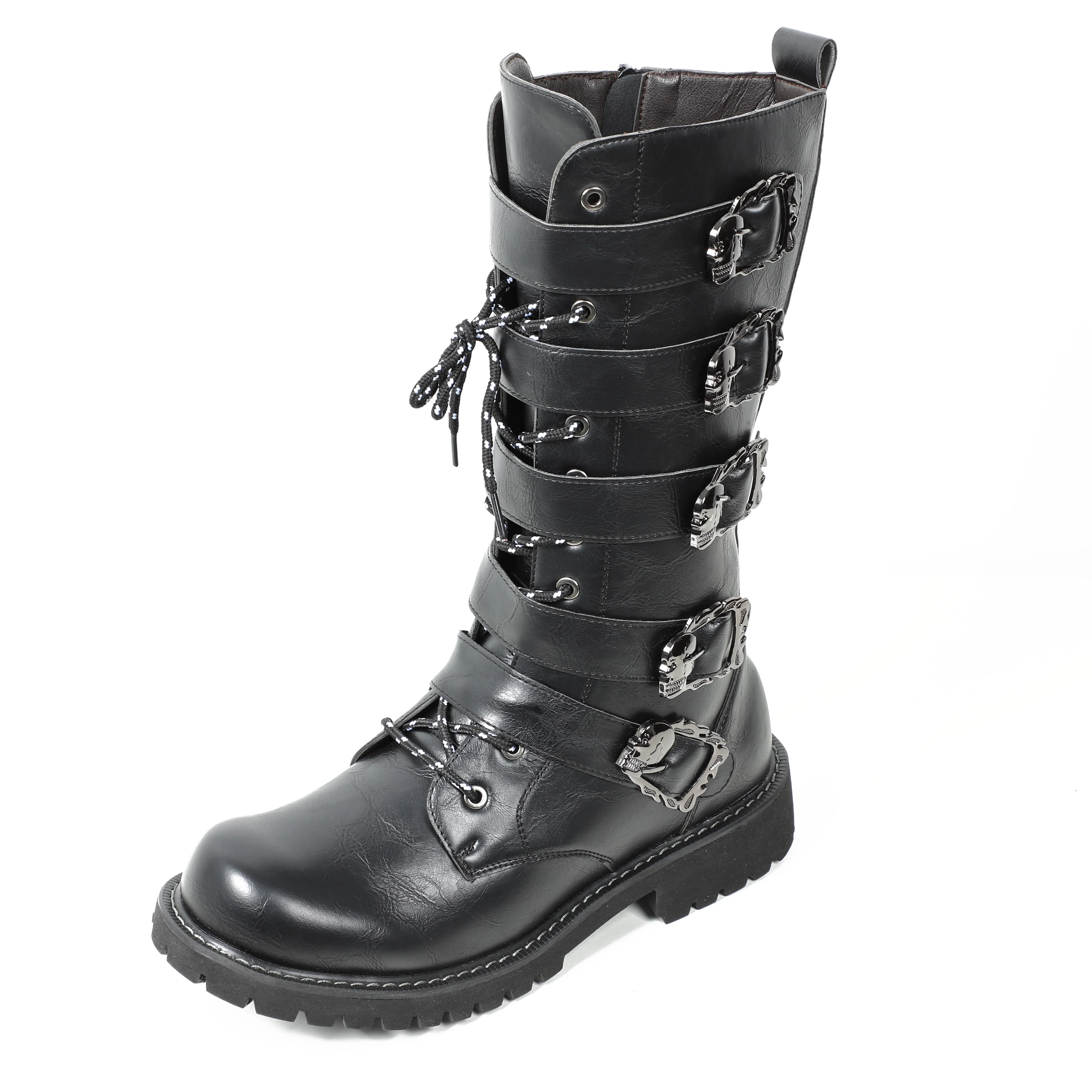 2023 Hot Sale Wholesale Fashion Style Outdoor Activity Combat Waterproof Gothic Motorcycle Punk Tactical Boots