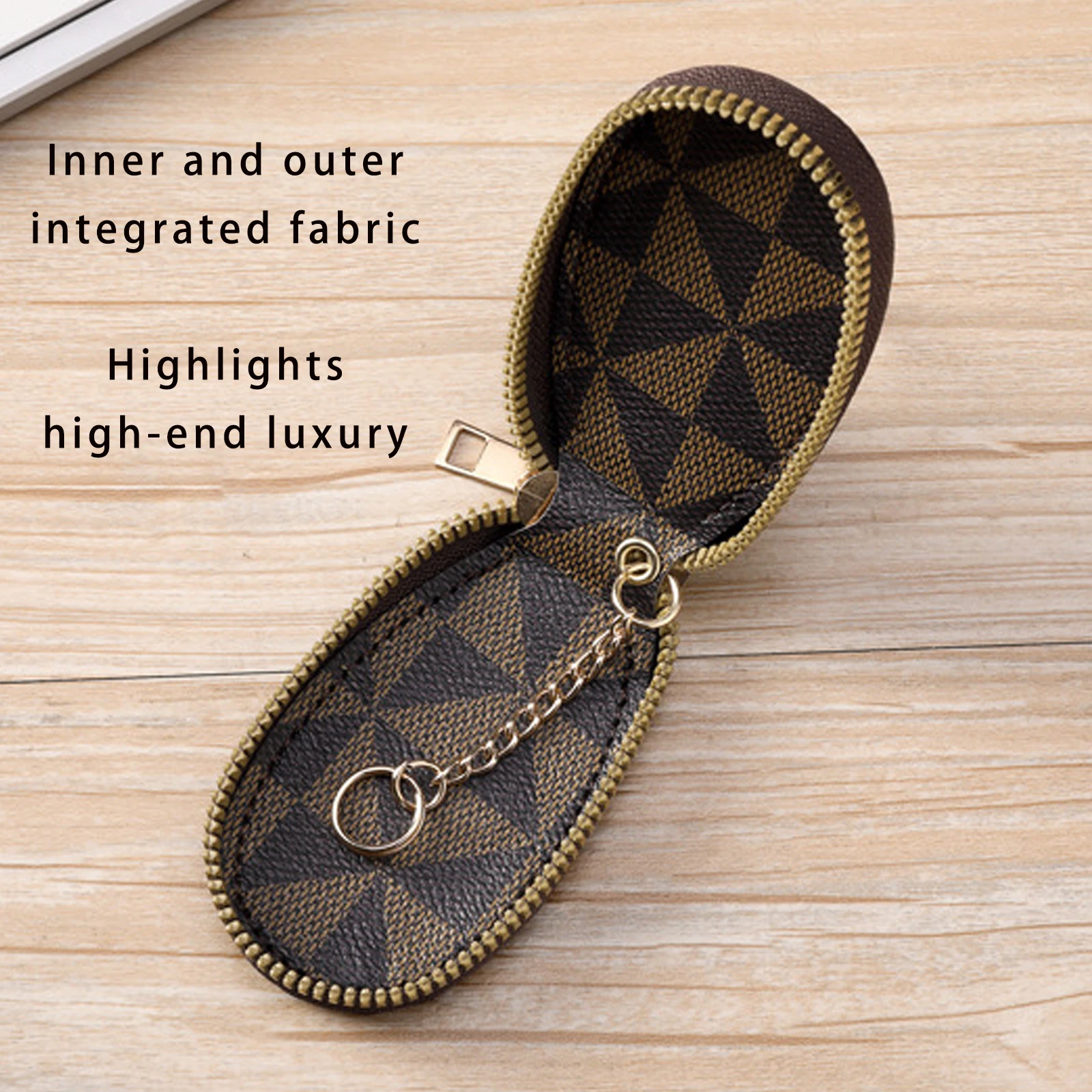 Large Capacity Multifunctional RFID Blocking Keychain Storage Pouch Fashionable Simple and Small PU Car Key Bag