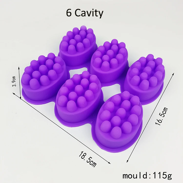 1/2/3/4/6/9 cavity Massage Silicone Molds 3D Silicone Massage Bar Soap Molds for DIY handmade soap