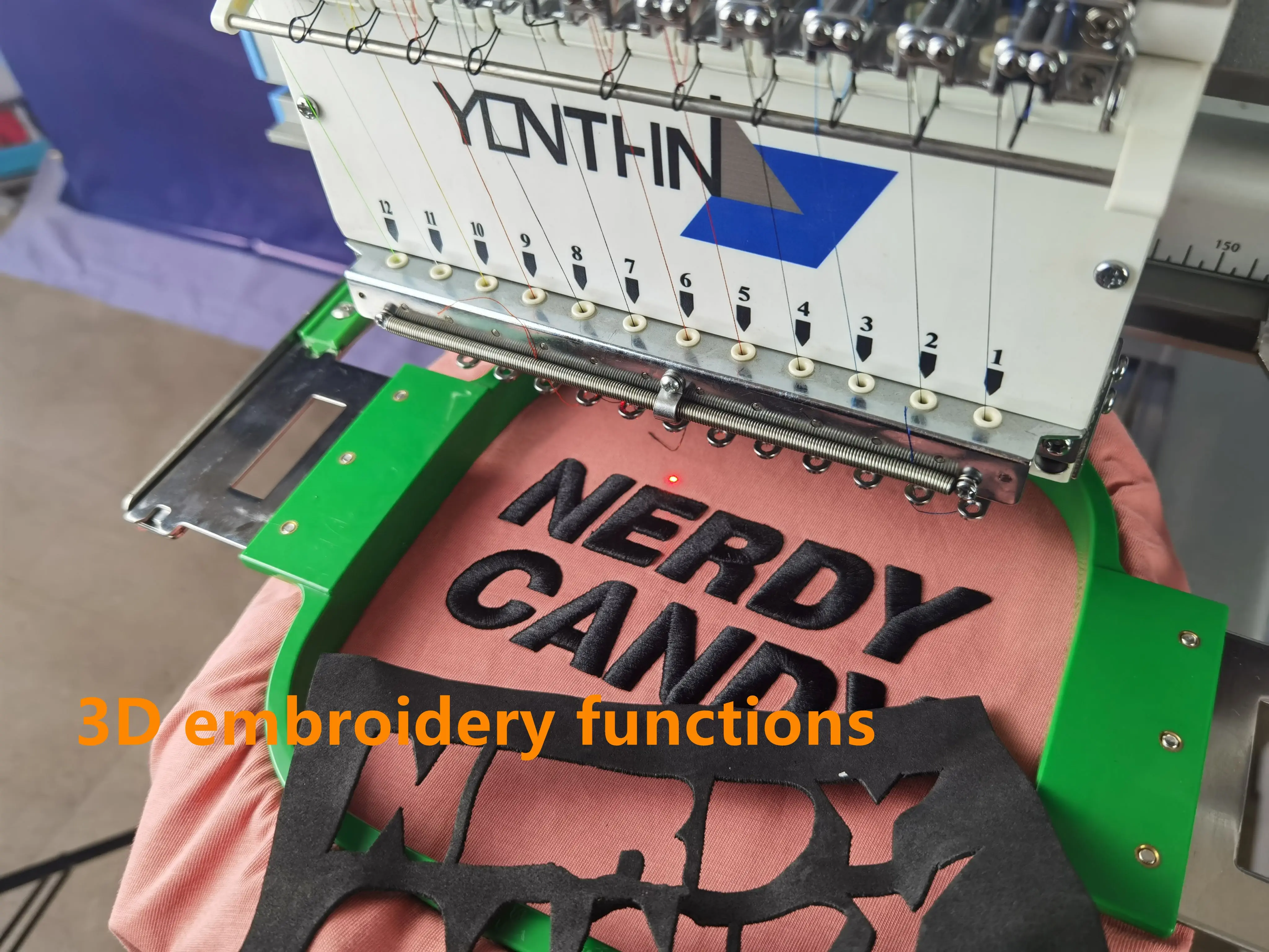 Yonthin high-accuracy 1200rpm multifunctional computerized one head embroidery machine with 15/12 needles maquina de bordado