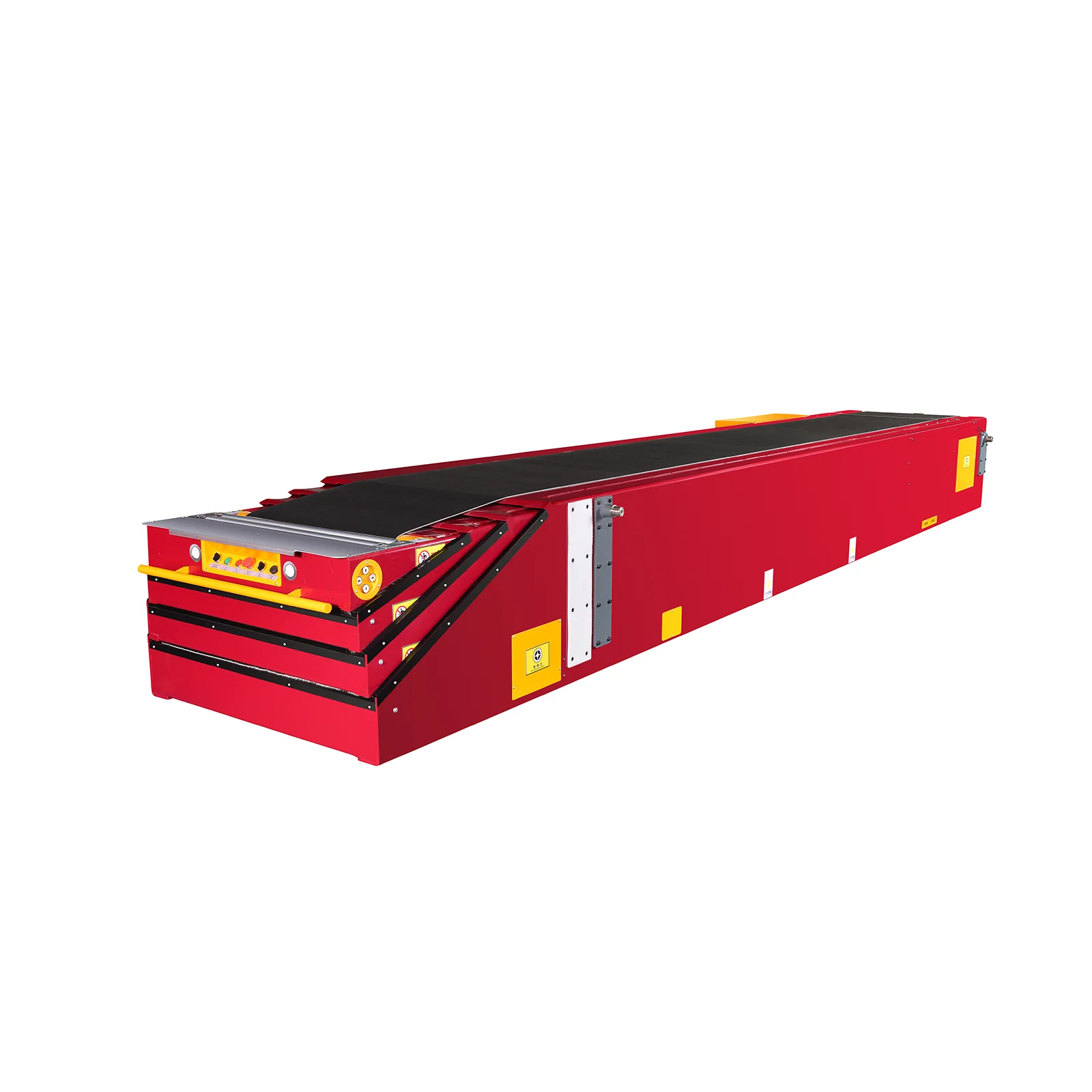 4 section belt conveyor system for truck loading