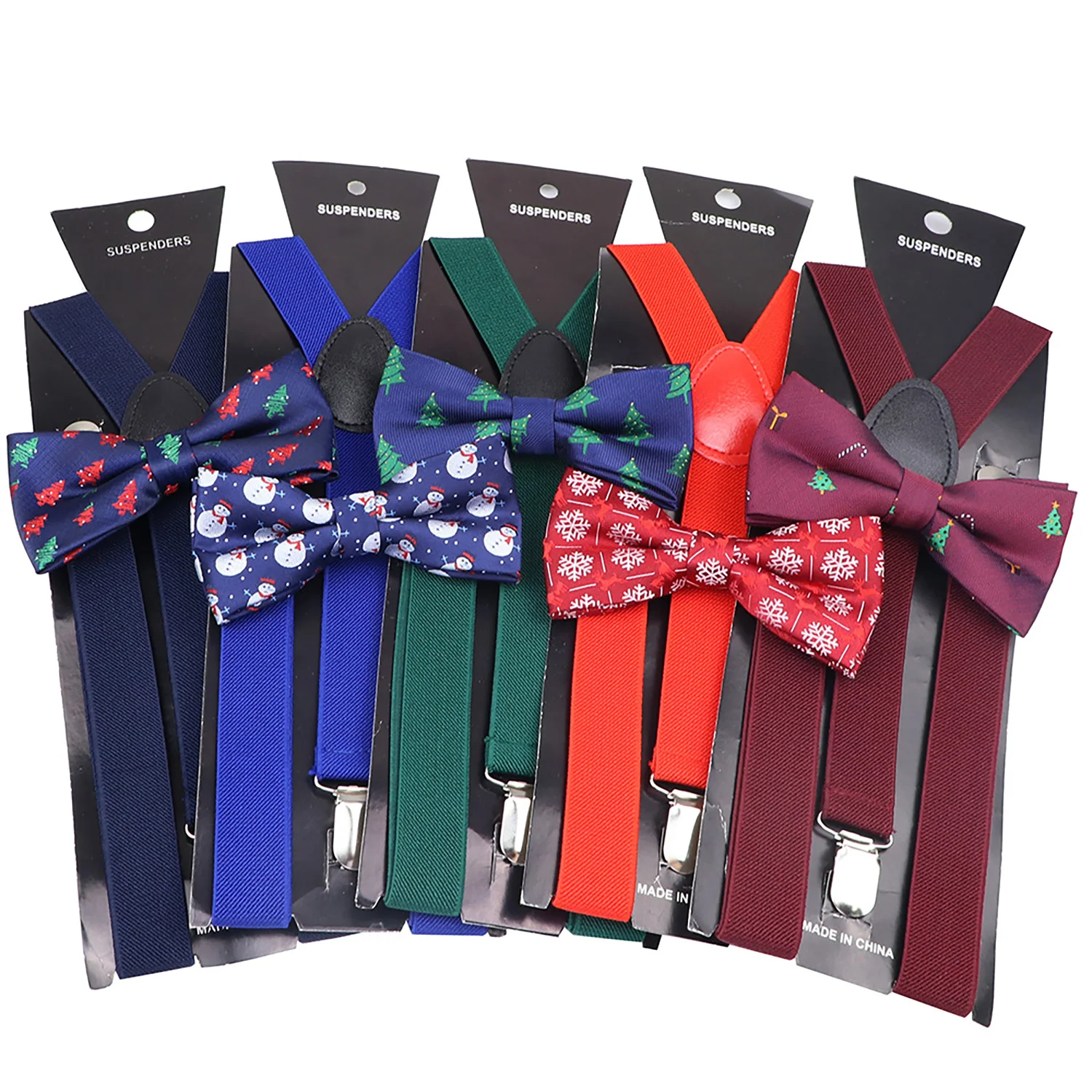 Рождественские подтяжки комплект с бантом регулируемые эластичные кожаные зеленые синие красные ремешки праздничные аксессуары для костюма юбки