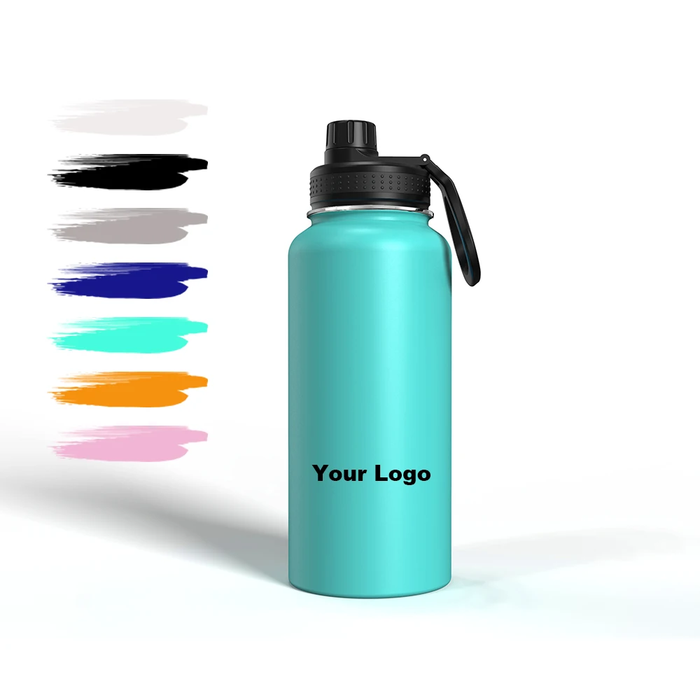 32OZ Amazon Hot Seller Hydro Bottle Flask Wide Mouth Straw Lid  Stainless Steel Reusable Water Bottle Vacuum Insulated