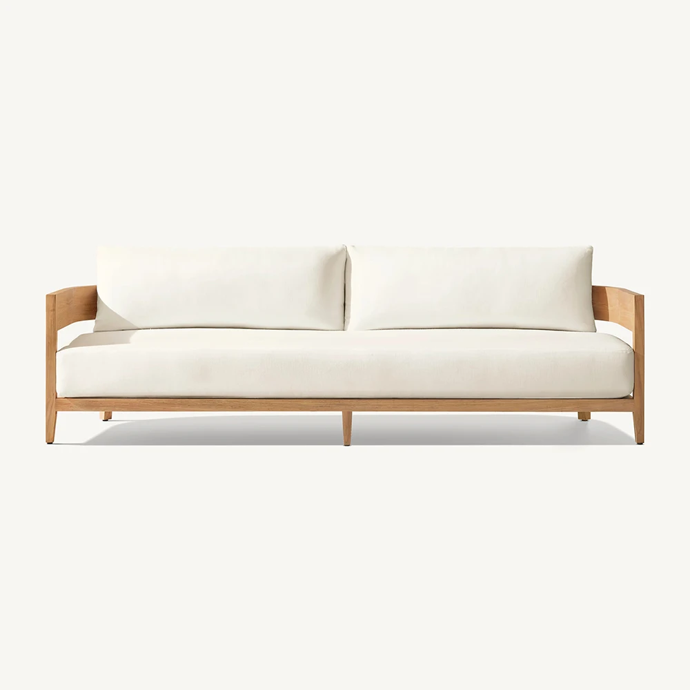 Defaico 2024 Modern Premium Teak Lounge Chair Luxury Balmain Teak Outdoor Furniture Set for Patio