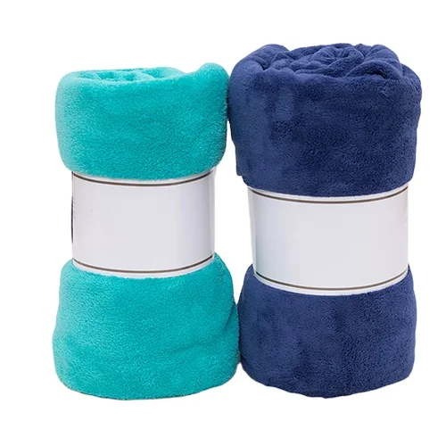 Best selling customized soft solid color polyester flannel fleece blanket all season