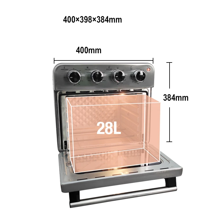 28l stainless air fryer oven 30l digital oil free oven 360 degree rotisserie