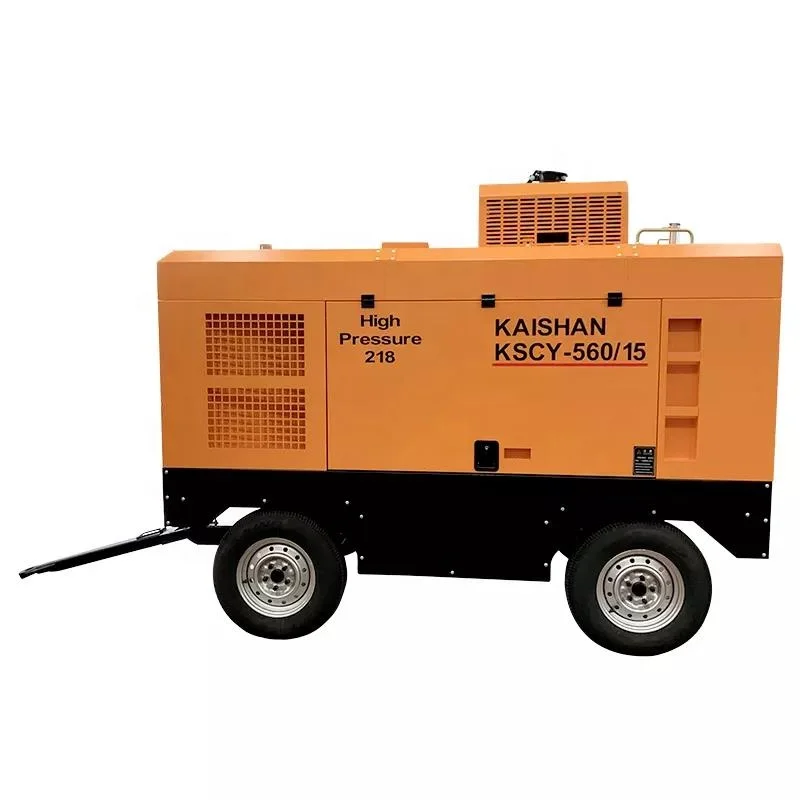 Small Mobile Portable Diesel Compressors 185cfm   8bar  5m3/min 185 cfm diesel air compressor with wheel