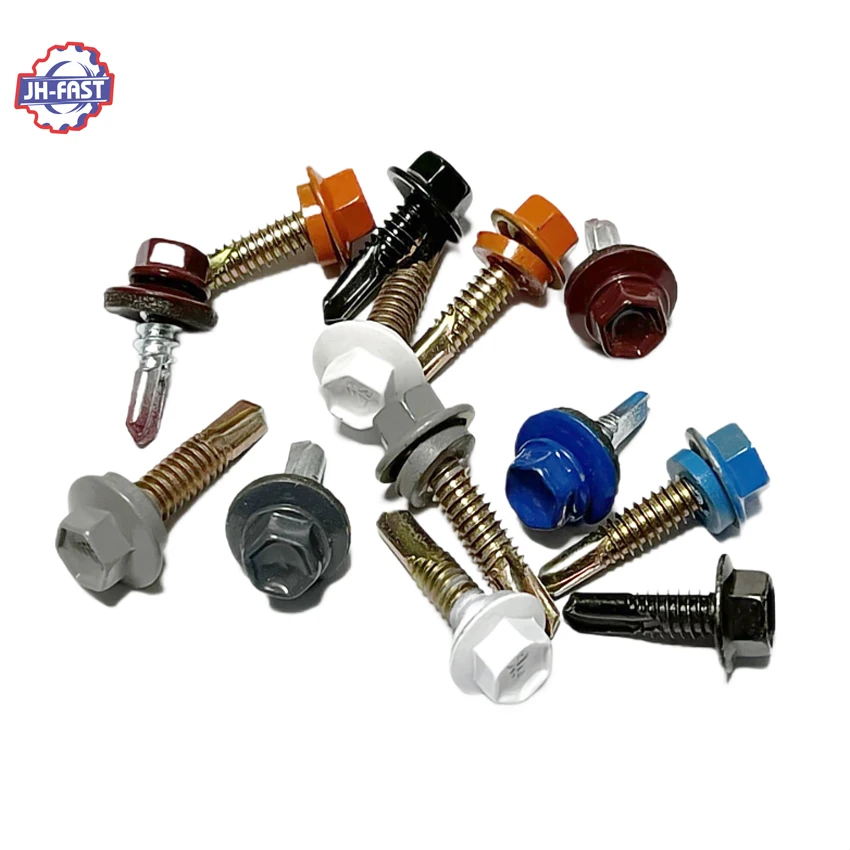 Roofing screw manufacturers hex head self drilling tek screws with epdm sealing washer double threaded self drilling screw