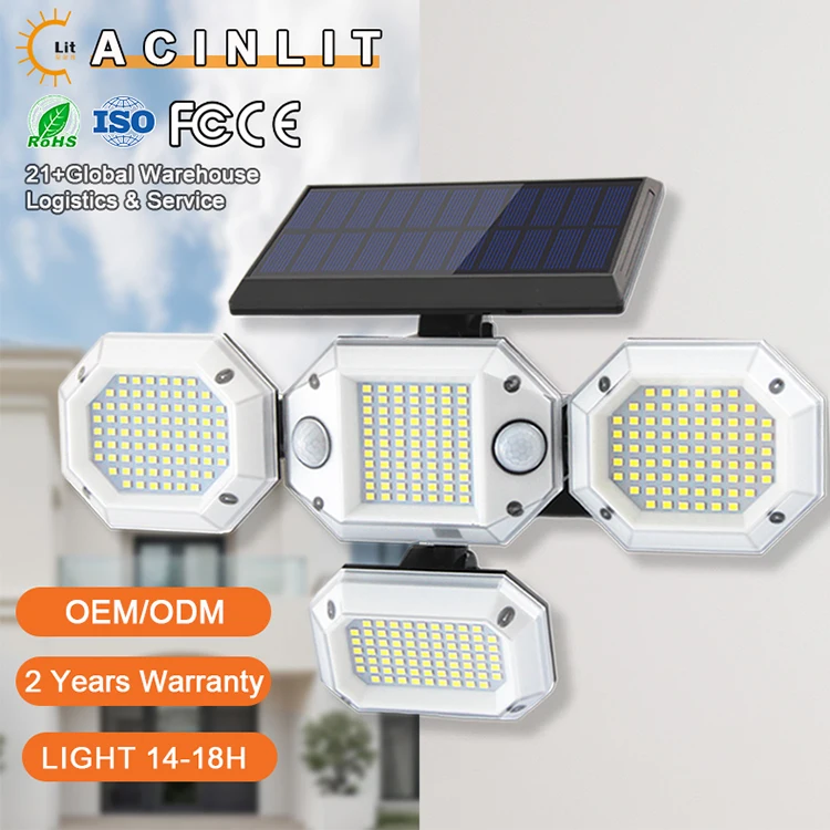Security Lights Motion Outdoor solar powered IP65 Waterproof Super Bright Solar Motion Sensor Light Wireless with Remote Control