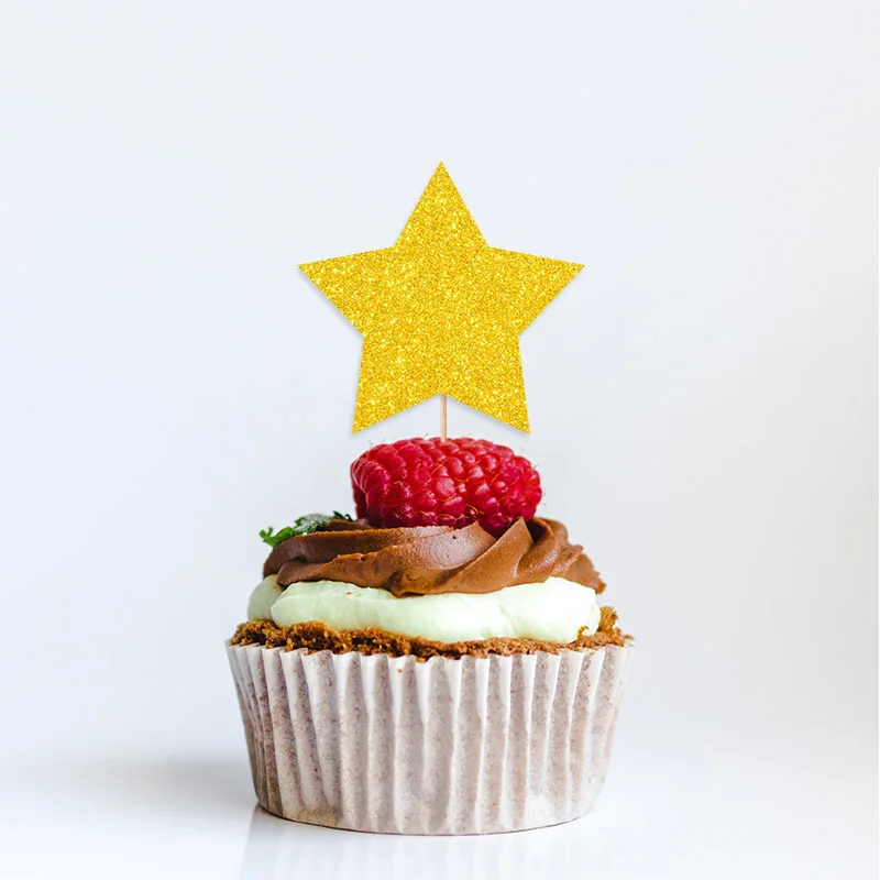 Glitter Moon and Star Eid Mubarak Cupcake Topper Islamic Muslim Party Supplies Ramadan Kareem Party Supplies cake favor