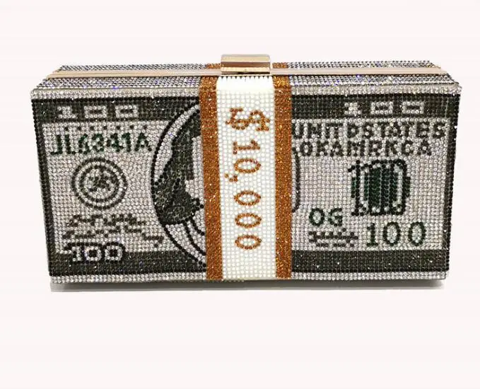 Женский Блестящий клатч со стразами, кошелек, сумочки, долларовая сумка, кошелек, клатч, вечерняя сумка