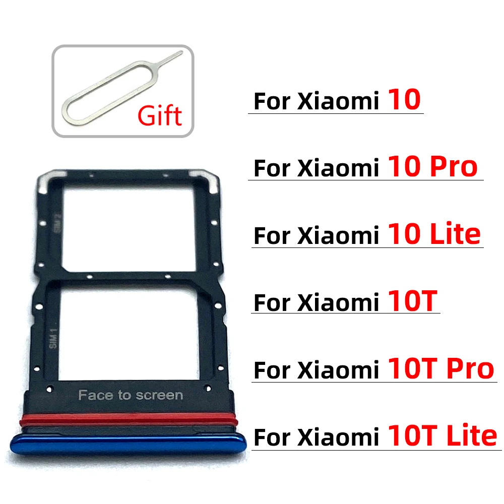 Sim Card Slot Tray Holder For Xiaomi Mi 10 10T Pro Lite SIM Card Tray Slot Holder Adapter Accessories Spare Parts Wholesale