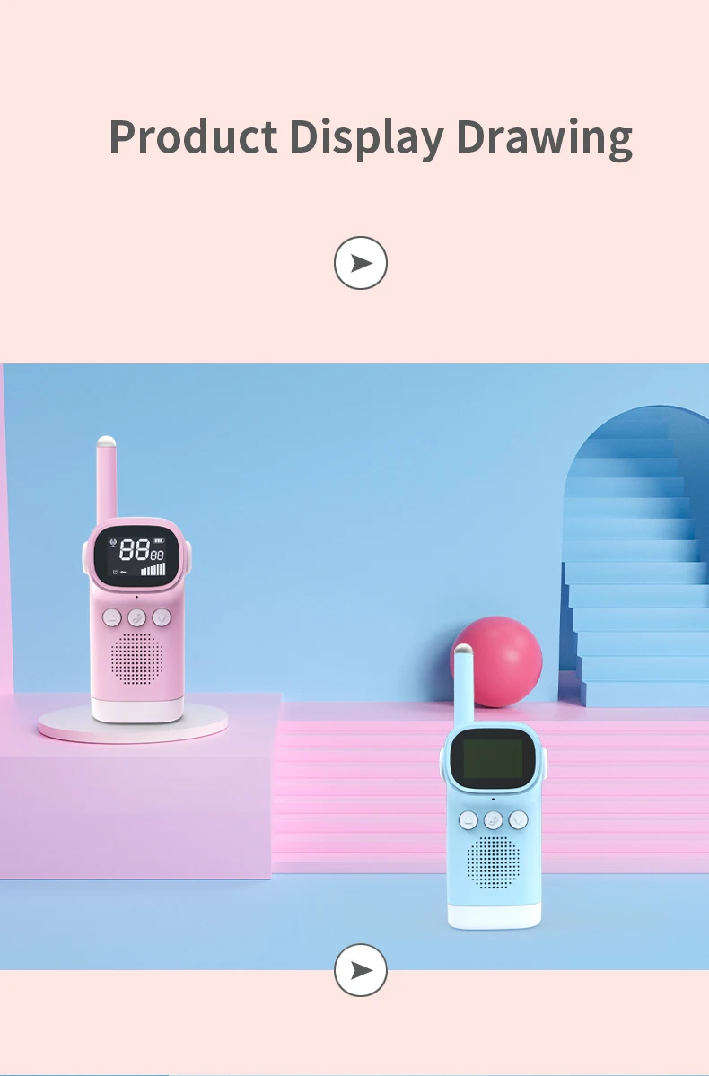 new model pink cheap boys radios 2 phones pink kids walkie talkies