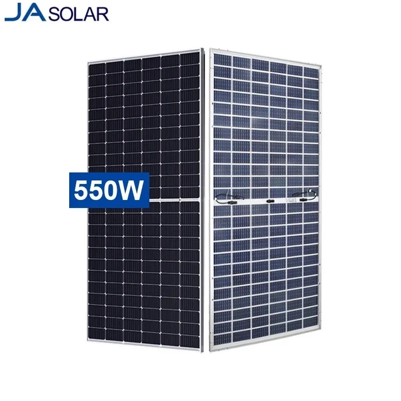 JA High Efficiency Bifacial Solar Panel Double Glass 550w Half Cell Monocrystalline Silicon Solar Panel