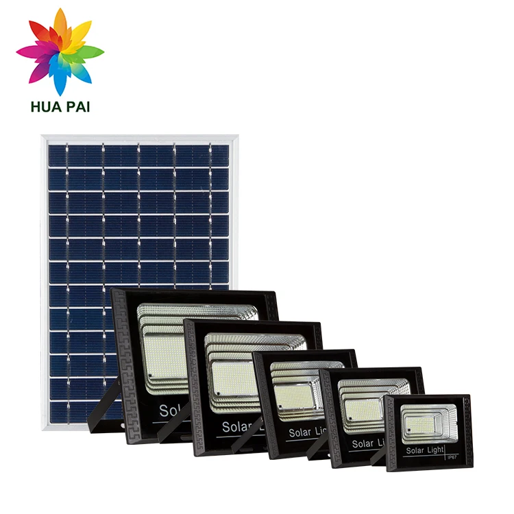 HUAPAI Factory Low Price Plastic Outdoor 25w 40w 60w 100w 200w LED Solar Power Flood Light