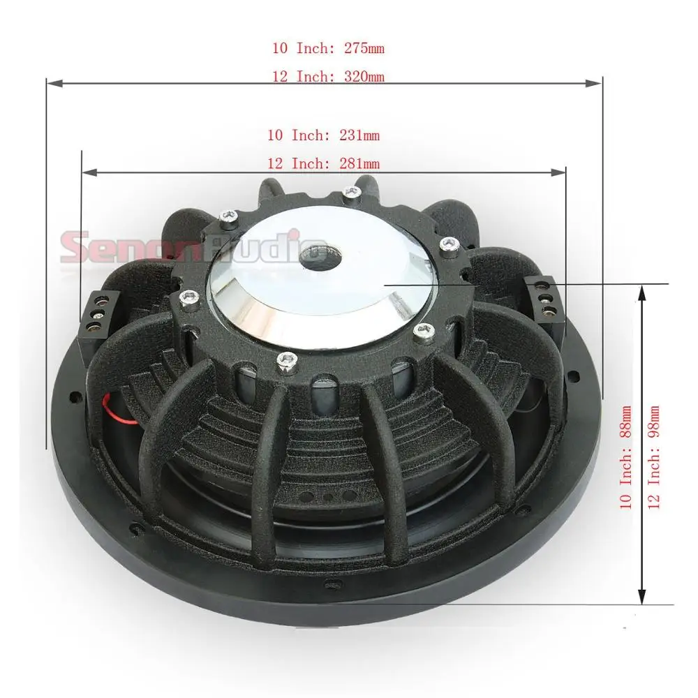 Senon AudioOEM Dual 4 Ohm China Car Slim Subwoofer 10inch DC 12V Cheapest Audio Speaker Aluminum Basket Car Speaker Subwoofer