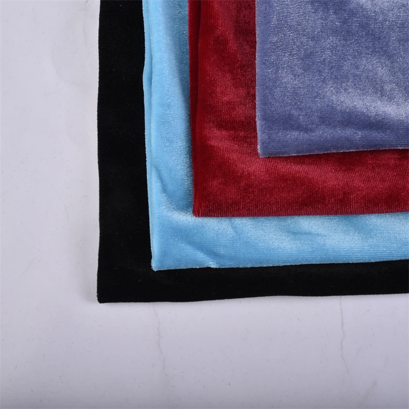 Colourful polyester spandex high elastic velvet korean velvet fabric for clothing and home textile